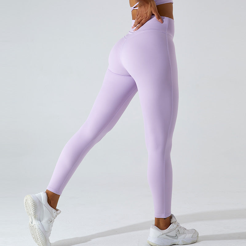 2023.09 High-waisted abdominal yoga pants women's tight peach hip lift fitness pants Outdoor running quick-drying sweatpants