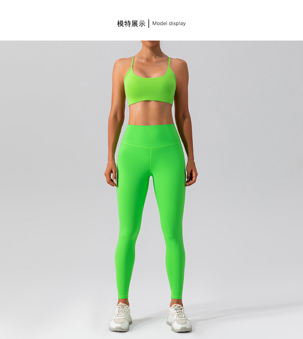 2023.09 Summer ribbed track suits women's quick-drying training running fitness lulu naked skinny yoga suit