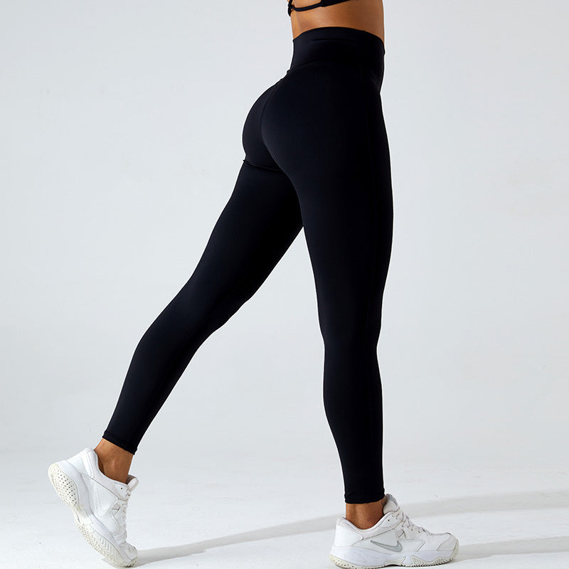 2023.09 High-waisted abdominal yoga pants women's tight peach hip lift fitness pants Outdoor running quick-drying sweatpants