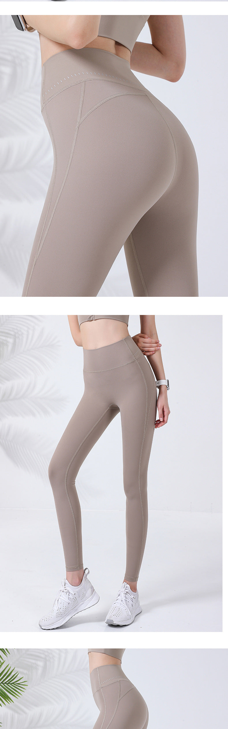 Summer new skin-friendly reflective printed sports trousers women's high-waist hip-lifting tight-fitting yoga trousers without embarrassing lines