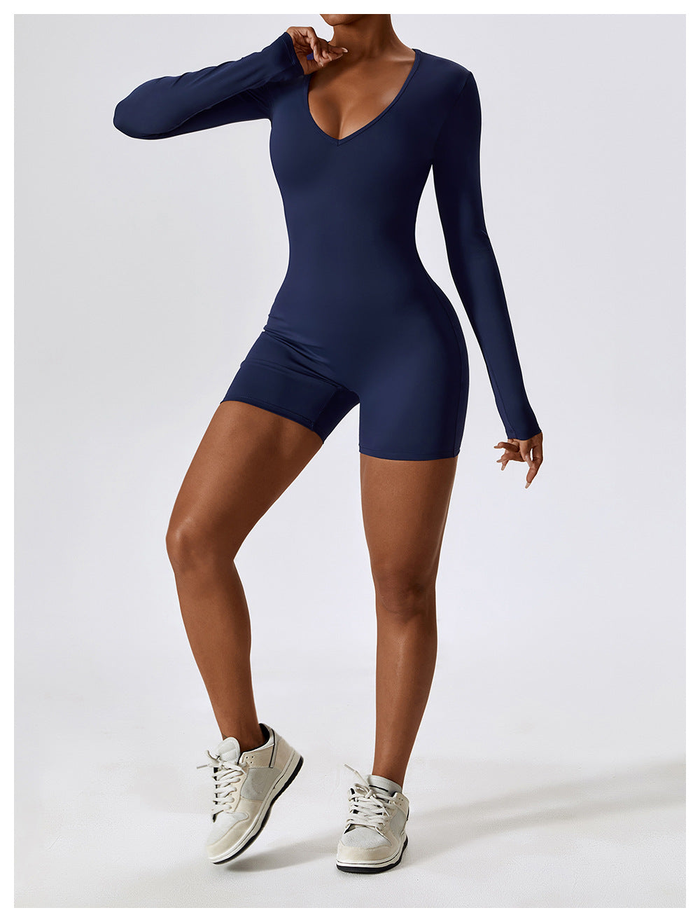 23.07 Long-sleeved one-piece yoga suit dance fitness one-piece sports one-piece sexy tight one-piece suit female 8150