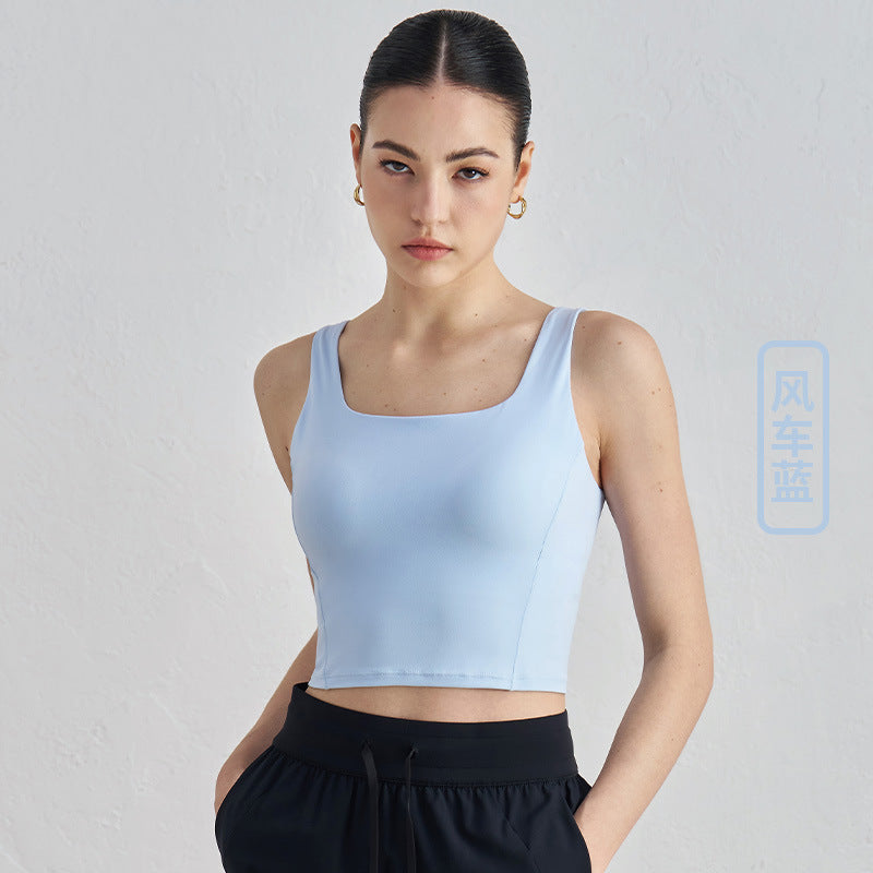 09/2022 new cross-border plump cohesion curve cover the flesh and show thin yoga bra fixed cup one-piece sports vest