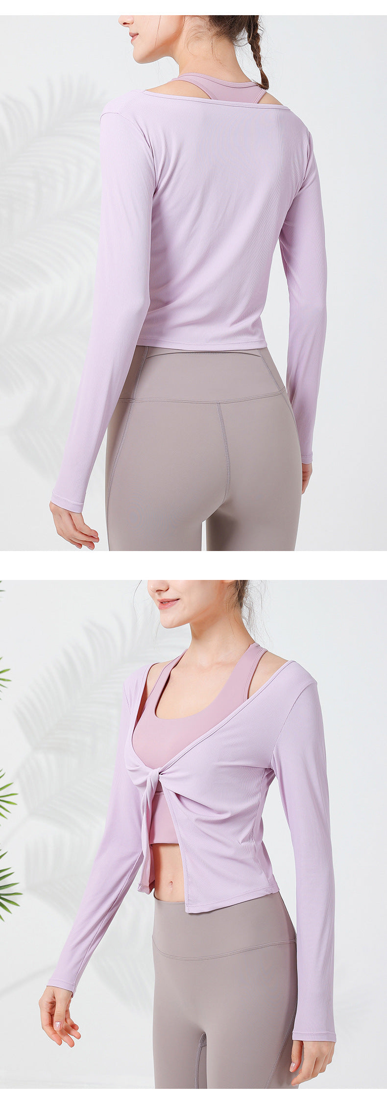 2023.08 New autumn and winter yoga long-sleeved women's V-neck kink easy to put on and take off sports jacket Baita slimming bodybuilding top