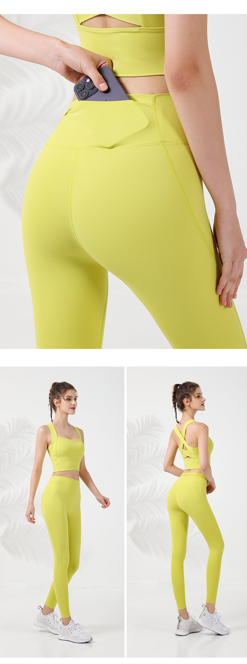 2023.08 New sunscreen quick-drying high-waisted abdomen-lifting hip sports trousers high-elastic tight-fitting belt pocket fitness running yoga pants