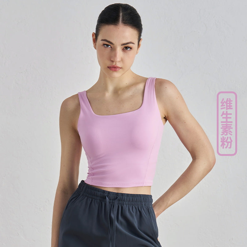 09/2022 new cross-border plump cohesion curve cover the flesh and show thin yoga bra fixed cup one-piece sports vest