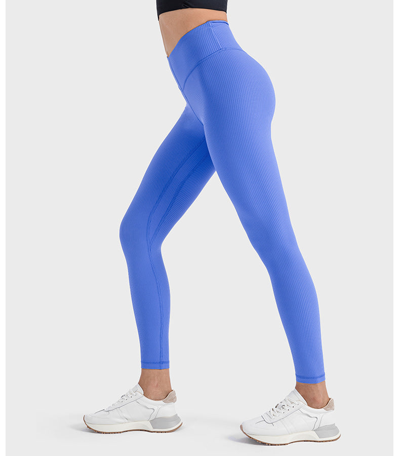 2023.09 Vertical rib 2.0 Running Running Fitness Exercise leggings for women Pula Raise high waisted hip lift Yoga pants