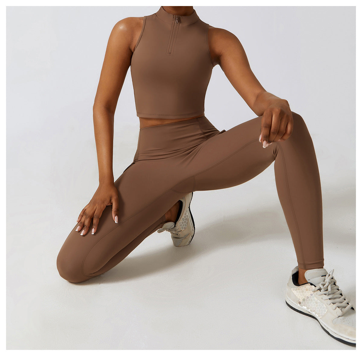 2023.09 Naked quick-drying yoga pants, high-waisted butt-lifting fitness pants, cargo pockets, cycling and running sports pants 8296