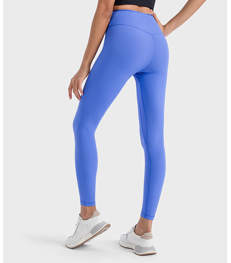 2023.09 Vertical rib 2.0 Running Running Fitness Exercise leggings for women Pula Raise high waisted hip lift Yoga pants