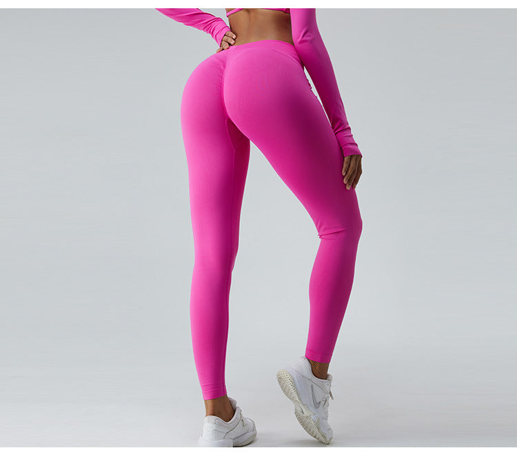 2023.09 Autumn new peach hip lift yoga pants women V waist tight abdominal sports pants running fitness pants