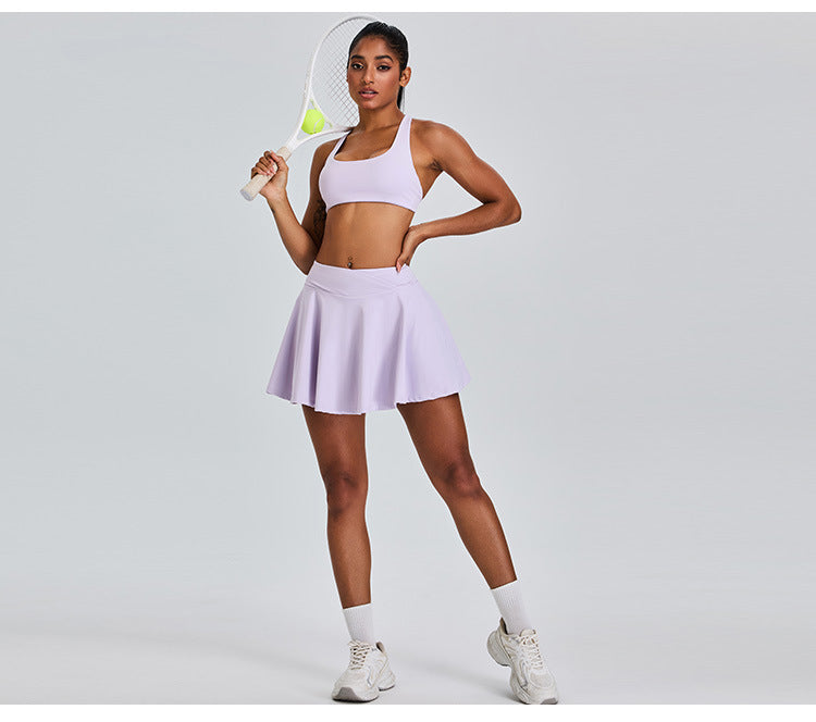 09/2024 European and American new badminton tennis skirt sports suit women yoga short skirt outdoor leisure pleated A-line skirt pants