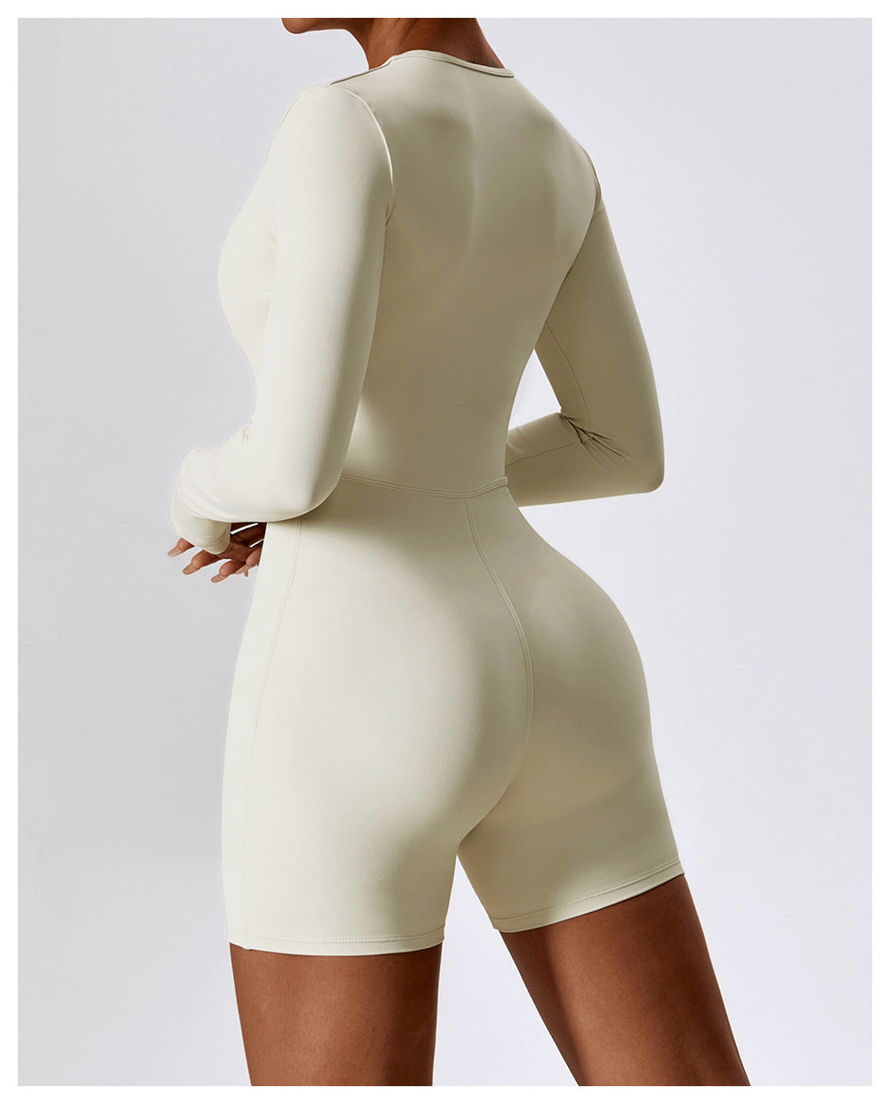 23.07 Long-sleeved one-piece yoga suit dance fitness one-piece sports one-piece sexy tight one-piece suit female 8150