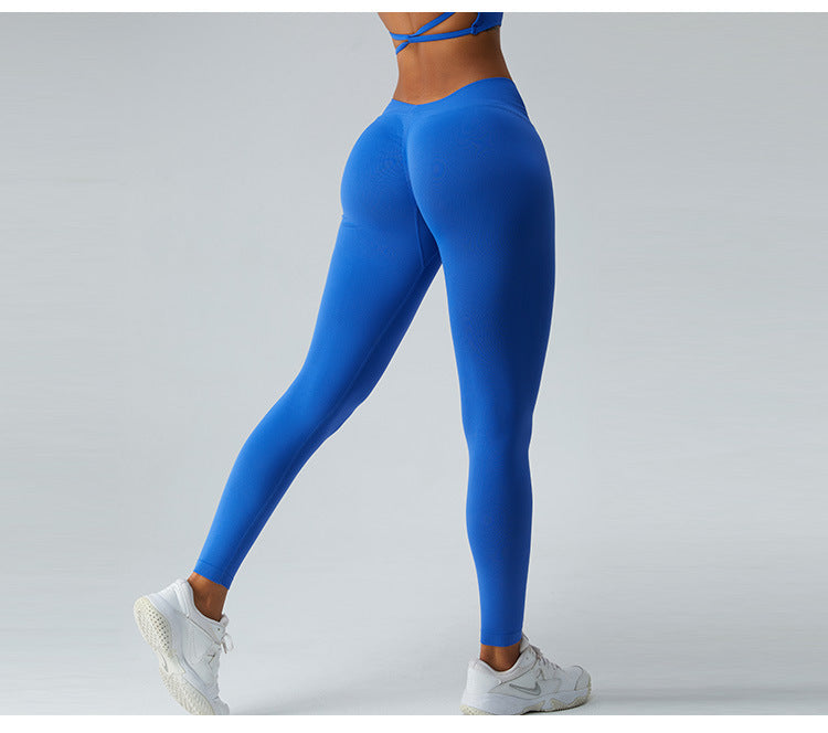 2023.09 Autumn new peach hip lift yoga pants women V waist tight abdominal sports pants running fitness pants