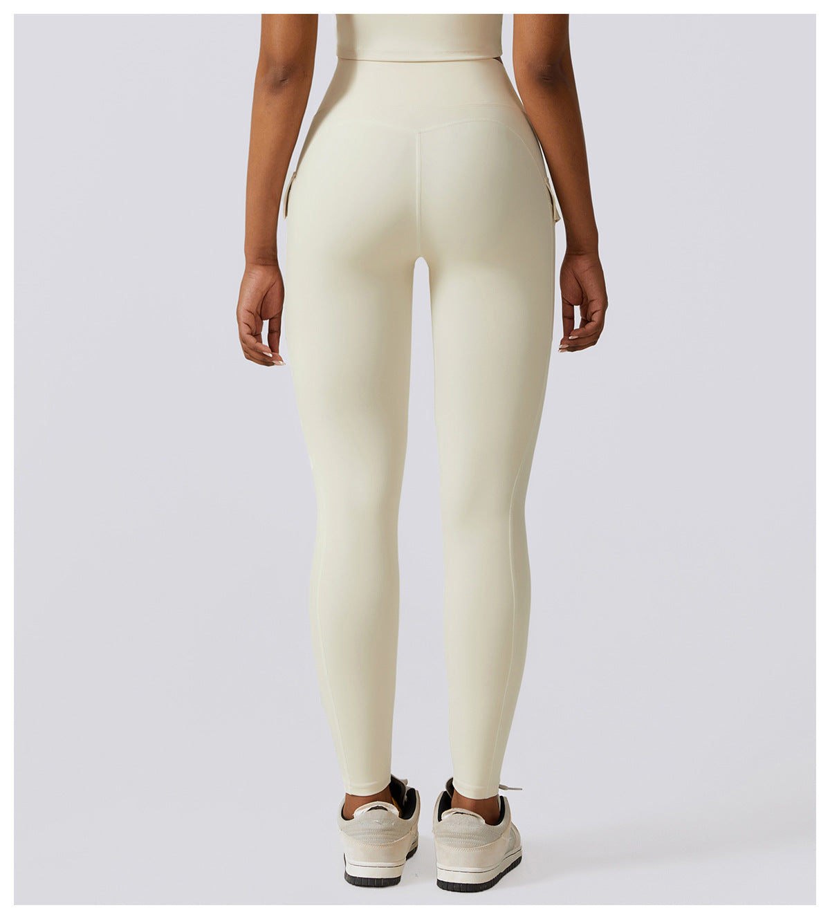 2023.09 Naked quick-drying yoga pants, high-waisted butt-lifting fitness pants, cargo pockets, cycling and running sports pants 8296