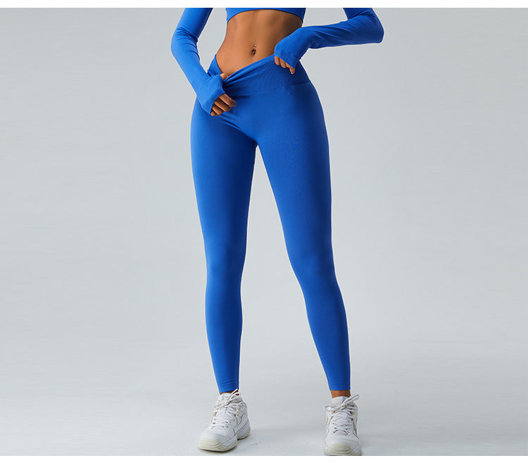 2023.09 Autumn new peach hip lift yoga pants women V waist tight abdominal sports pants running fitness pants