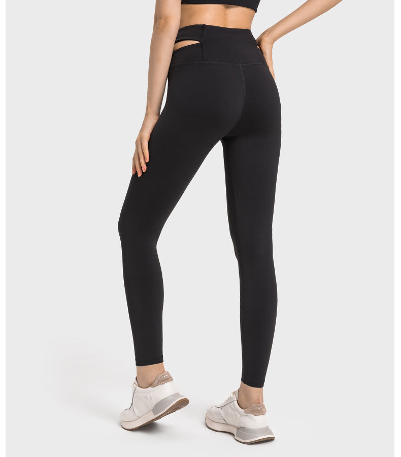 2023.09 Creora Hyosung nude high waist hip lift yoga pants hollowed out cross waist head nine-point sports tights women wear