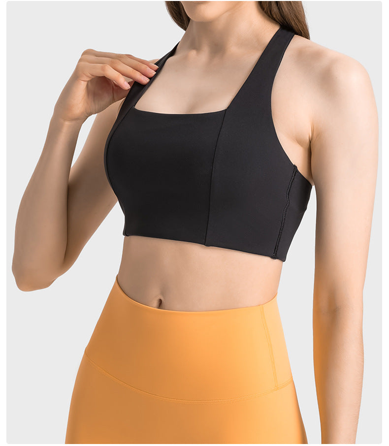 HF Millennium I-shaped beauty back integrated fixed cup sports underwear female Prada enhances elastic nude sports bra bra