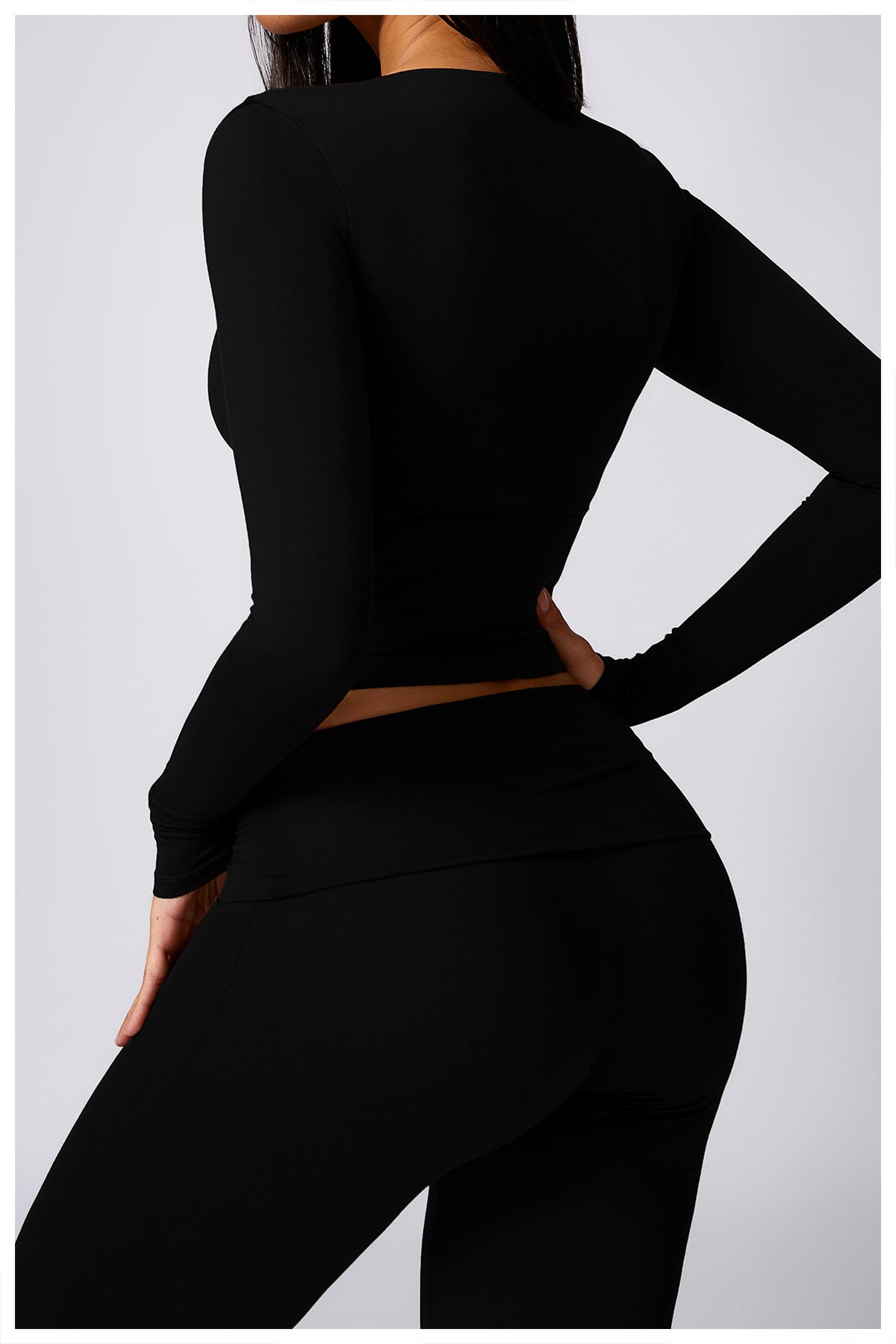 05/2024 Amazon casual sports long-sleeved top with chest pads sexy pure desire slim tight yoga long sleeves 8718