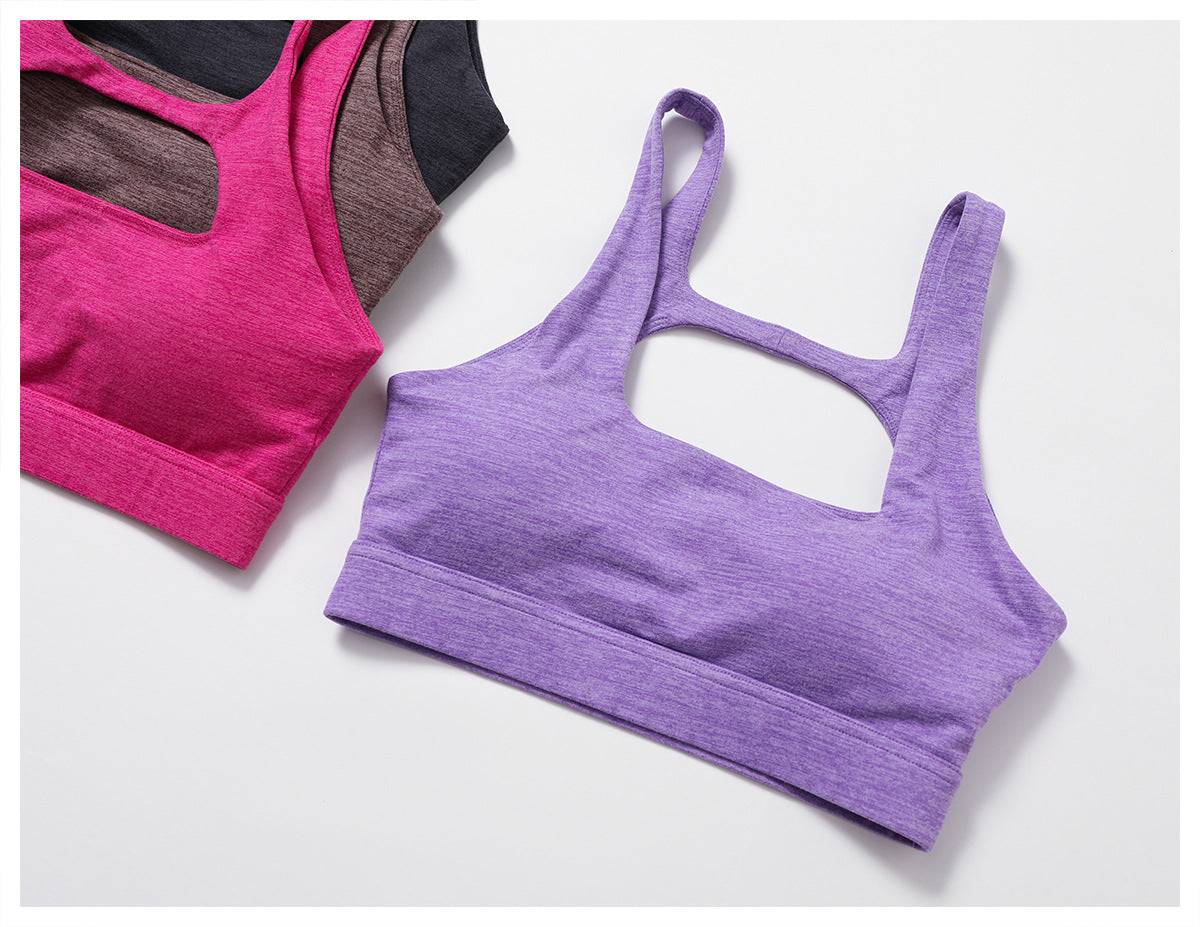 2023.09 Cationic brushed back-beautiful yoga bra push-up tight sports bra running fitness vest for women 8335