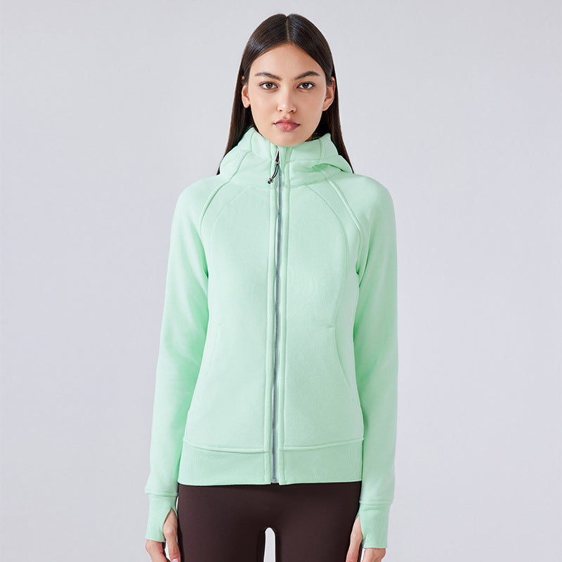 08/2024 update colors 2023.09 SCA's new thick warm hooded sport jacket for women's outdoor casual yoga workout jacket