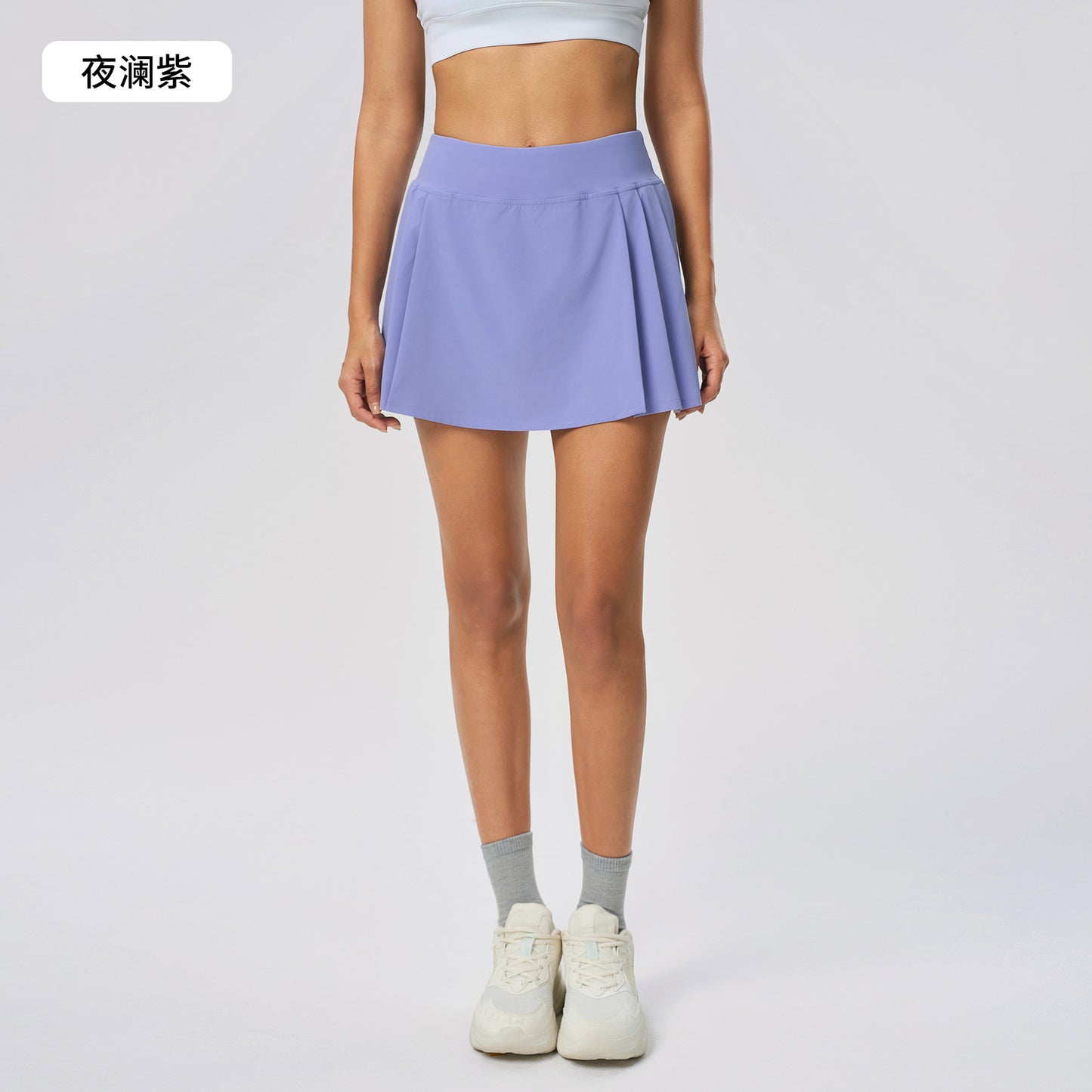 04/2024 Fake two short skirt anti-travel light speed dry breathable sports tennis skirt women