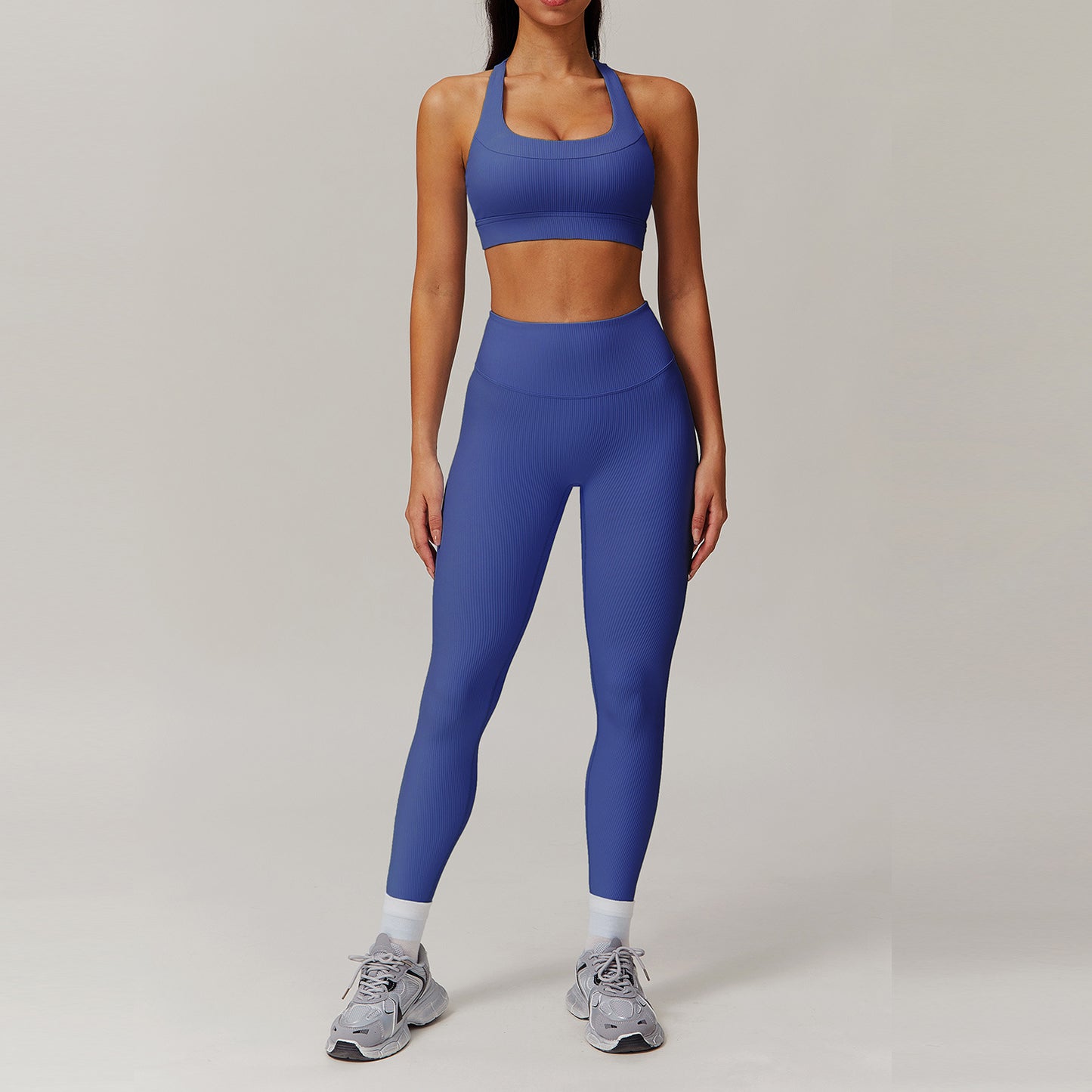 09/2024 Threaded high waist beautiful back yoga suit casual running fitness clothes women's quick-drying tight sports suit 8883