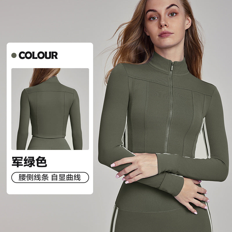 09/2024 Yoga coat Women's advanced sense slim standing collar zipper top Yoga fitness sports long sleeves