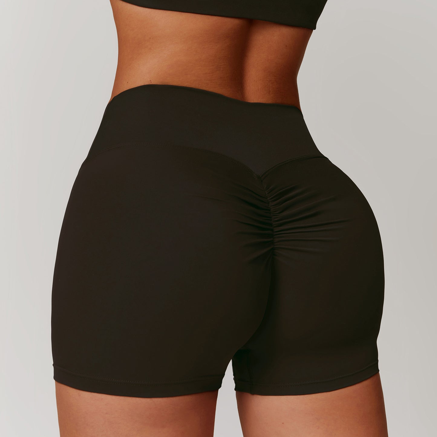 01/2024 Brushed high-waisted yoga shorts Tummy tucking Peach butt lift Running fitness pants Tight sports shorts 8518