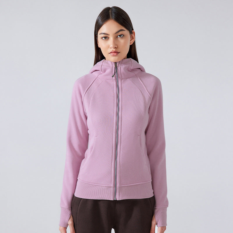 08/2024 update colors 2023.09 SCA's new thick warm hooded sport jacket for women's outdoor casual yoga workout jacket