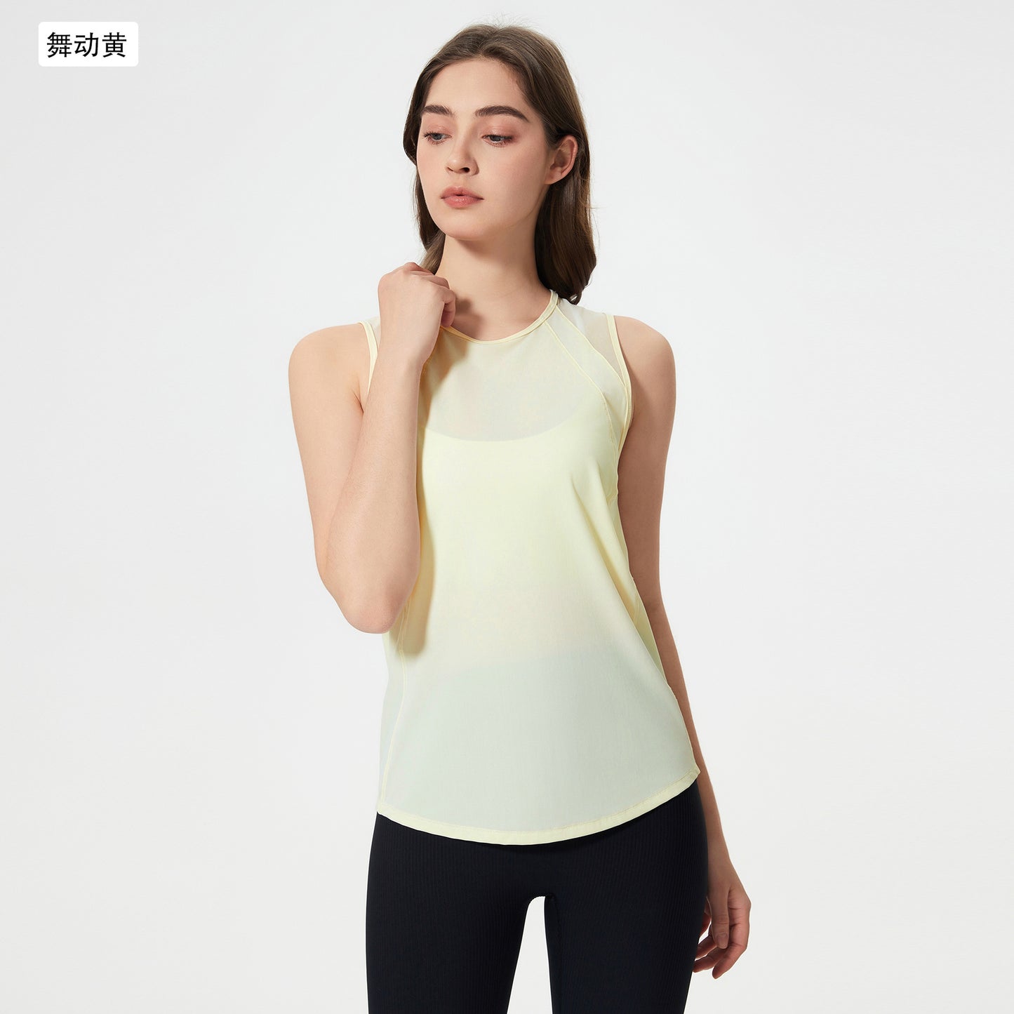 02/2025 Summer new quick-drying breathable fitness sports vest sleeveless T-shirt thin wear yoga clothes top female DT051