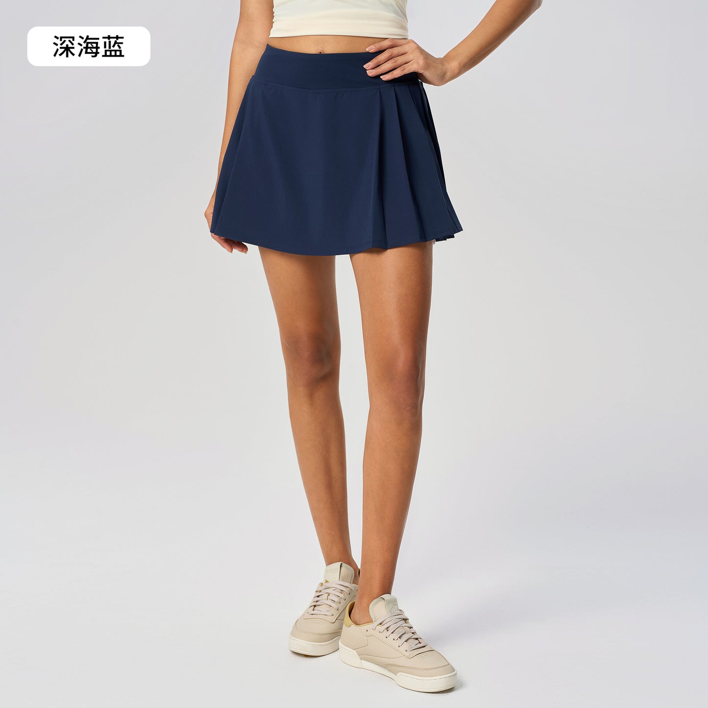 04/2024 Fake two short skirt anti-travel light speed dry breathable sports tennis skirt women