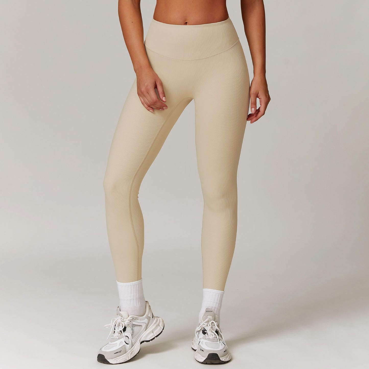 09/2024 Threaded hip-lifting high-waisted yoga pants for outer wear, abdomen-tightening tight sports pants, quick-drying running fitness pants for women 8883