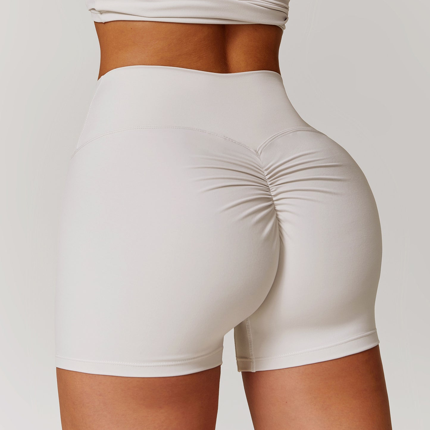 01/2024 Brushed high-waisted yoga shorts Tummy tucking Peach butt lift Running fitness pants Tight sports shorts 8518