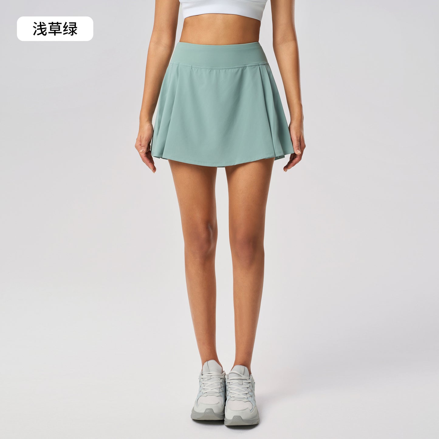 04/2024 Fake two short skirt anti-travel light speed dry breathable sports tennis skirt women