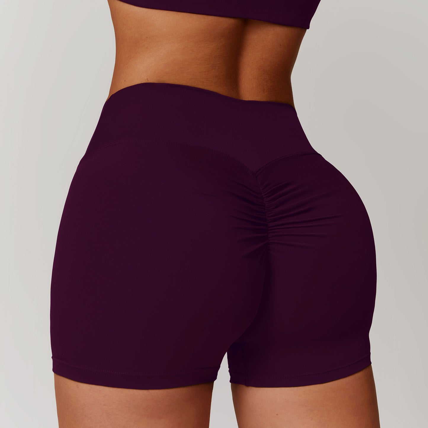 01/2024 Brushed high-waisted yoga shorts Tummy tucking Peach butt lift Running fitness pants Tight sports shorts 8518