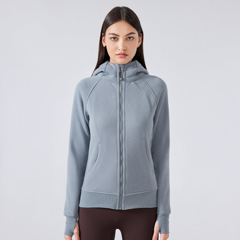 08/2024 update colors 2023.09 SCA's new thick warm hooded sport jacket for women's outdoor casual yoga workout jacket