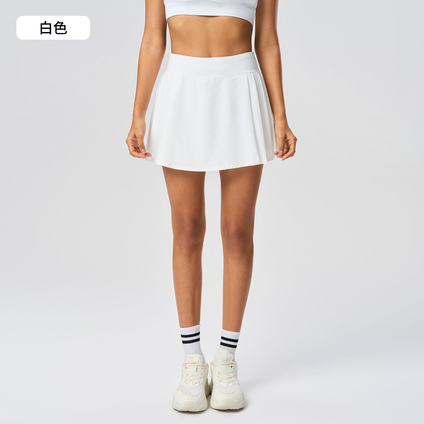 04/2024 Fake two short skirt anti-travel light speed dry breathable sports tennis skirt women