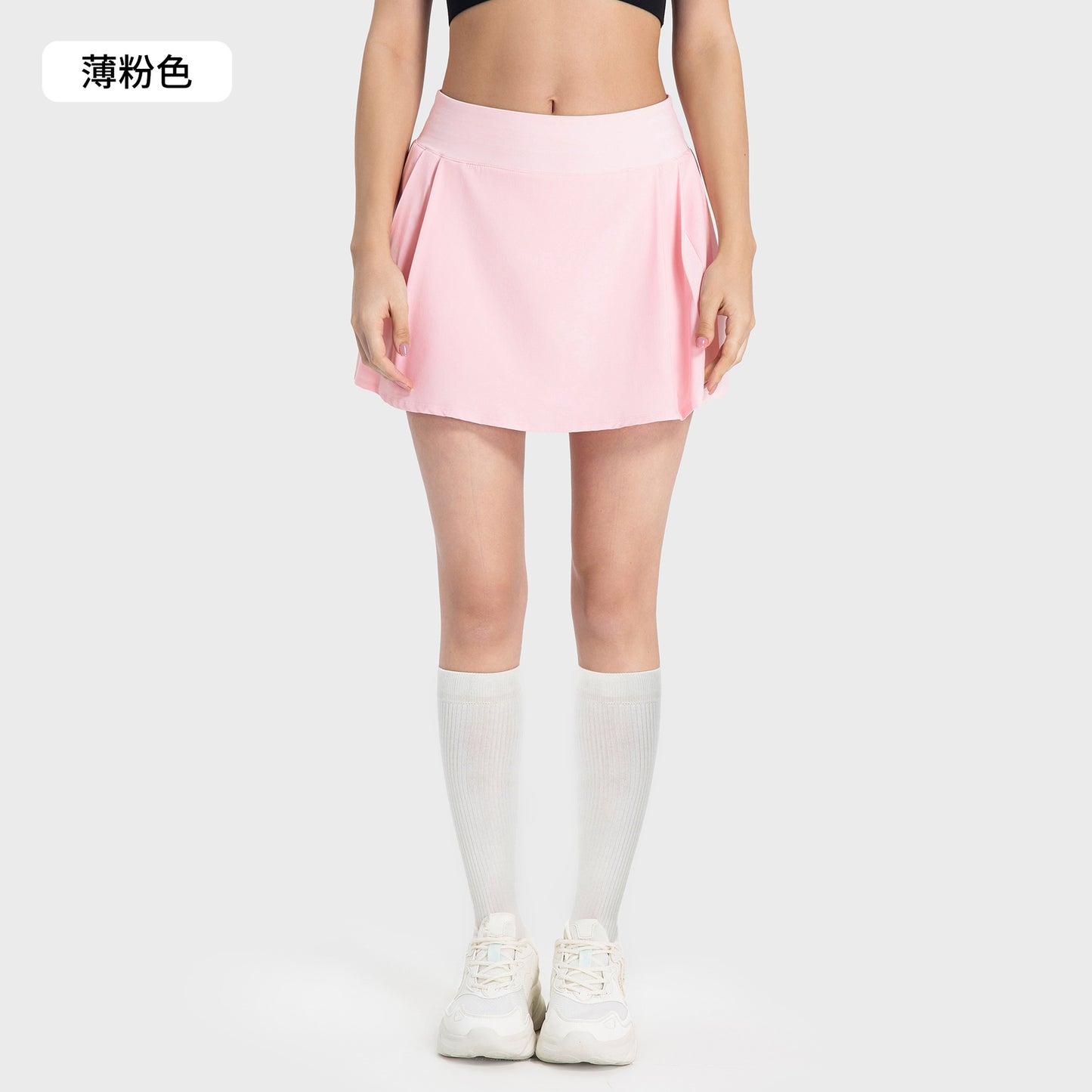 04/2024 Fake two short skirt anti-travel light speed dry breathable sports tennis skirt women