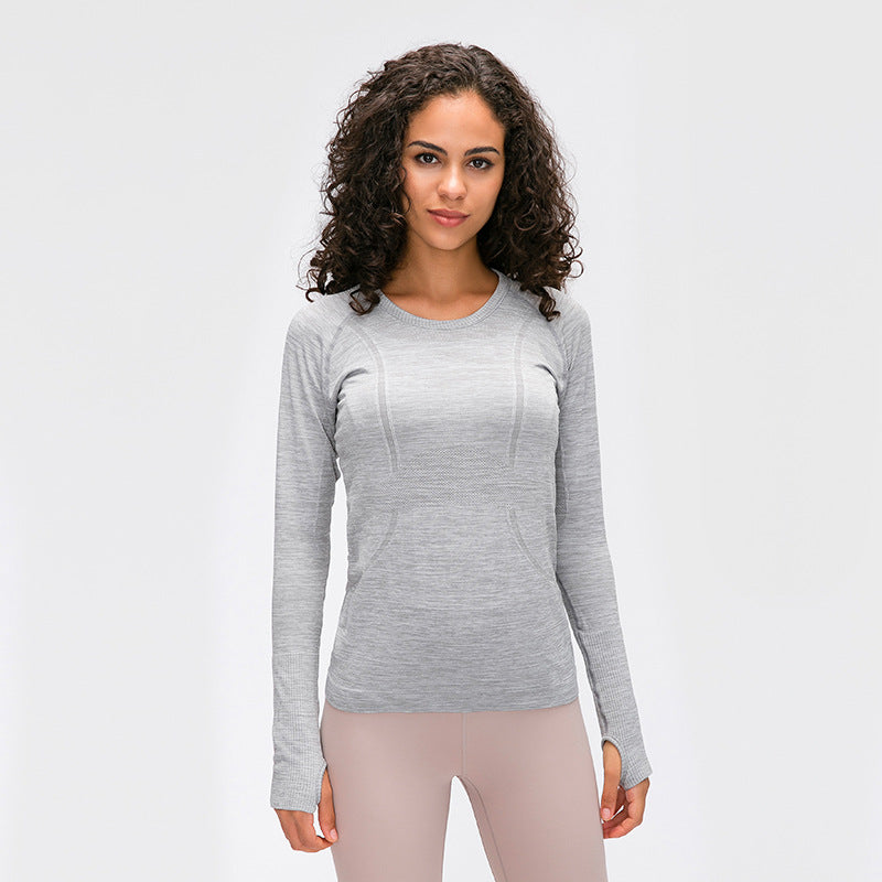 2023.09 renew 19 colors  Link 1 Ladies Long Sleeve Round Neck Sports T-Shirt Running Fitness Top Slim Breathable Yoga Long Sleeve