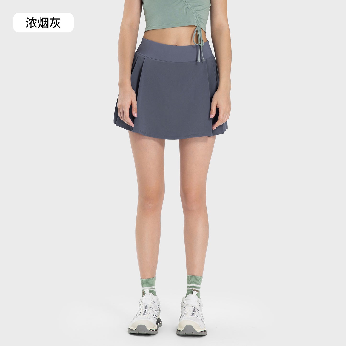 04/2024 Fake two short skirt anti-travel light speed dry breathable sports tennis skirt women