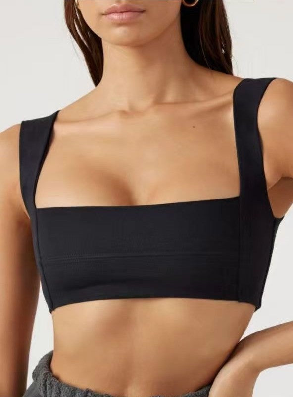 women's thick sports strap yoga top sports bra