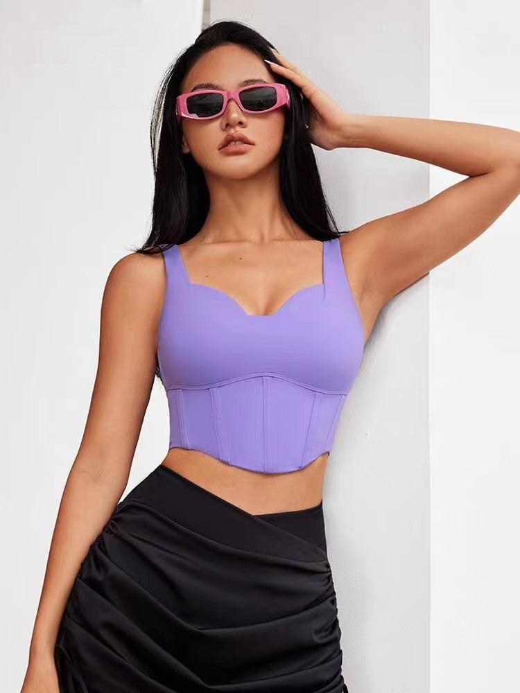 women's thick sports strap yoga top sports bra