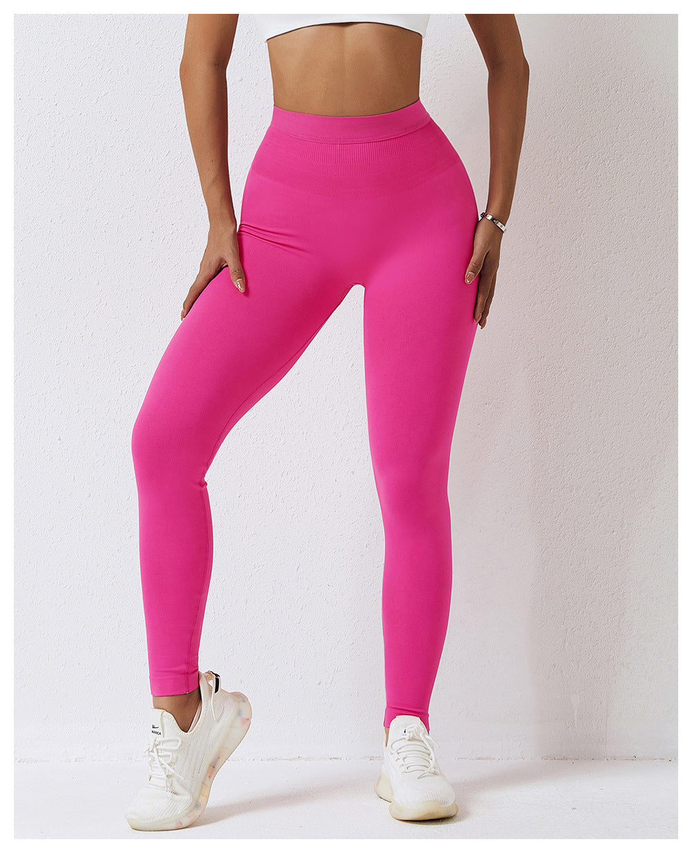 High waist seamless yoga pants women's outerwear running training tights sports pants high waist hip lifting fitness trousers 6742