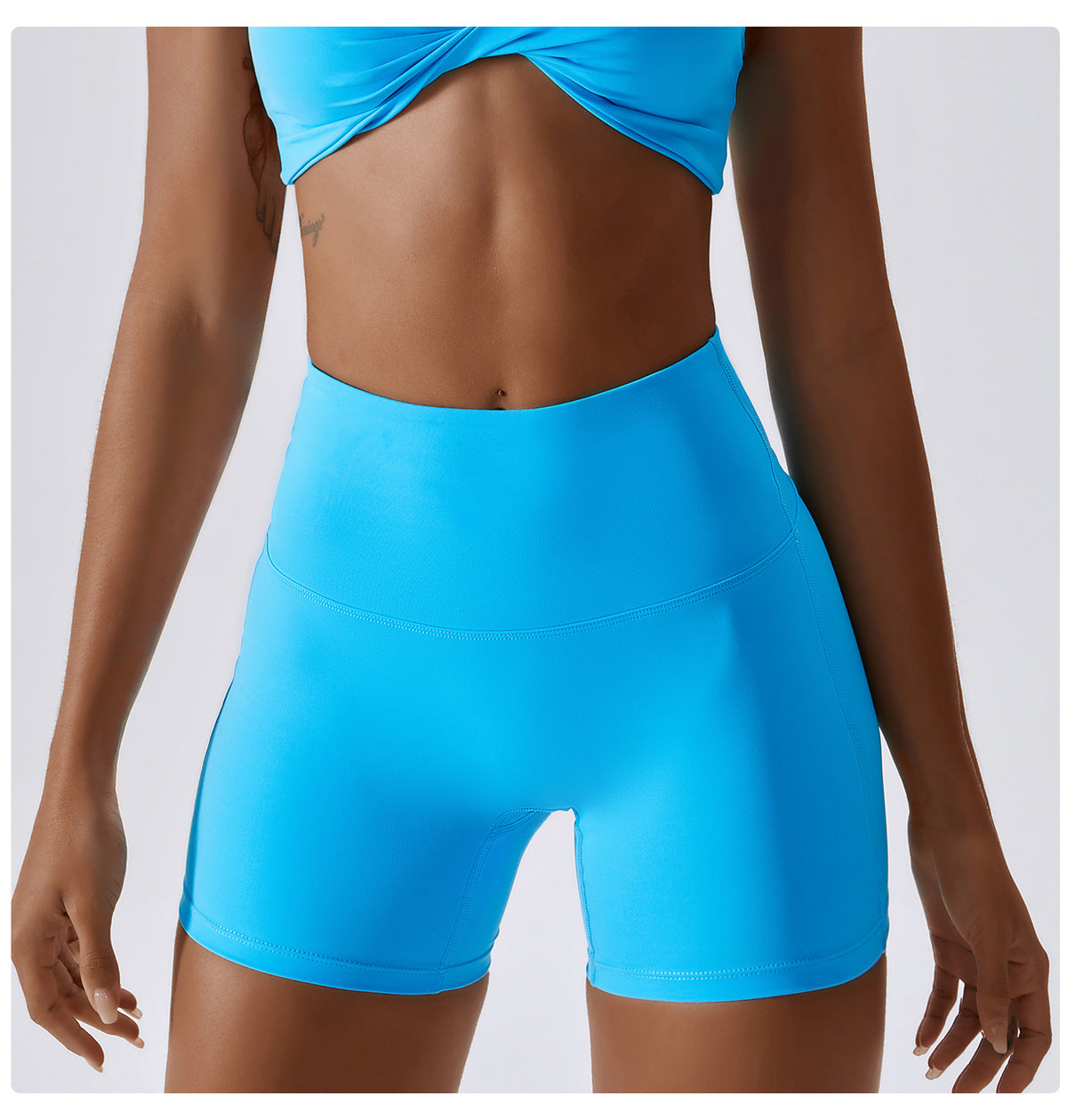 Candy color quick-drying naked yoga shorts hip-lifting running fitness shorts tight high waist sports leggings 8013